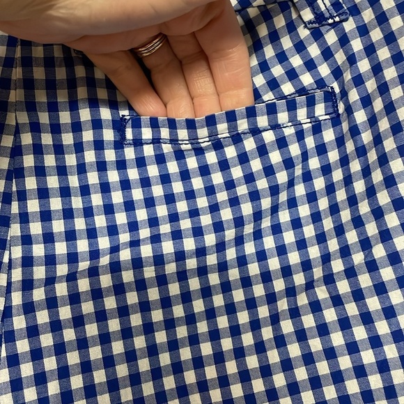 J. Crew size 2 Dressy Blue Gingham Mid-rise 3.5” Shorts with Pockets - Picture 7 of 10